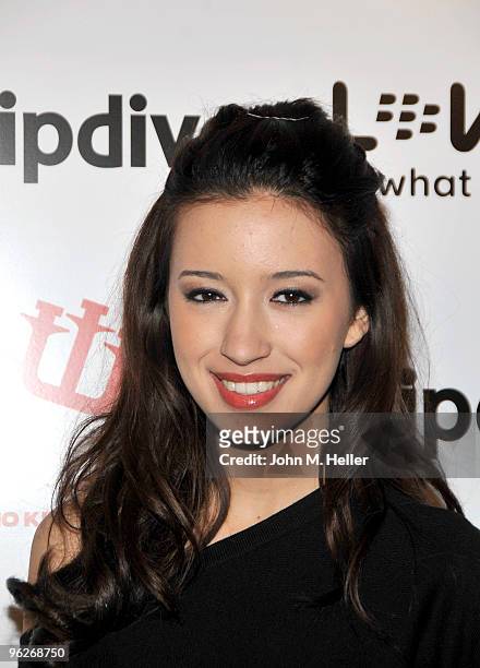 Actress Christian Serratos attends the 1st Annual Data Awards presented by wil.i.am, the Black Eyed Peas and Dipdive at the Palladium on January 28,...