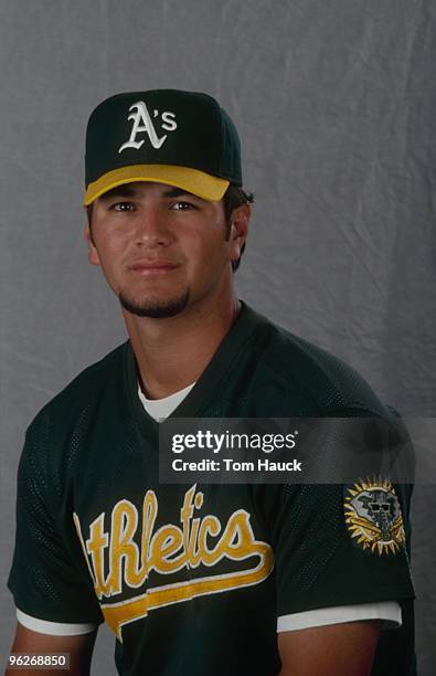 Eric Chavez of the Oakland Athletics poses for a portrait during Photo Day on March 2,1999 in Phoenix,Arizona.