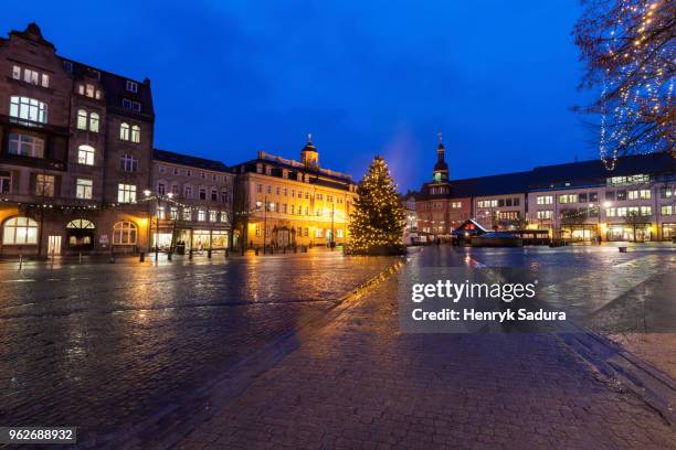 germany, thuringia, eisenach, thuringer museum and eisenach city hall - eisenach stock-fotos und bilder