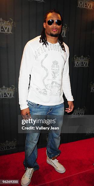 Pro Bowl Player Josh Cribbs of the Cleveland Browns is seen at the MI-VI club at the Gulfstream Park and Casino on January 28, 2010 in Miami, Florida.