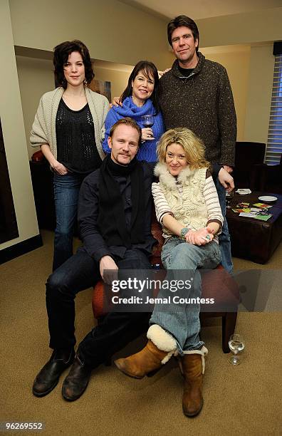 Sundance Film Festival Jurors Nancy Miller, Dayna Goldfine, Greg Barker, Morgan Spurlock and Ondi Timoner attend the Juror Dinner during the 2010...