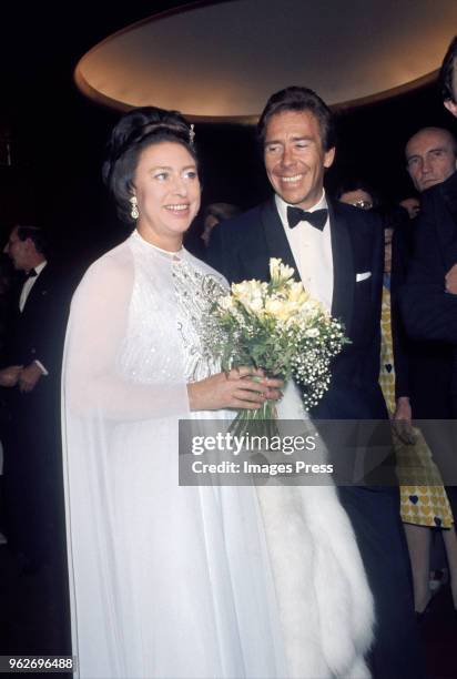 Princess Margaret and Antony Armstrong-Jones attend the Royal Ballet at the MET circa May 1974 in New York City.