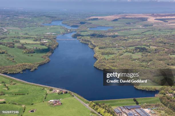 Aerial photograph of Lower Rivington Reservoir, on May 5th, 2018. Located between Bolton and Chorley and 4 miles north-east of Wigan, in this aerial...