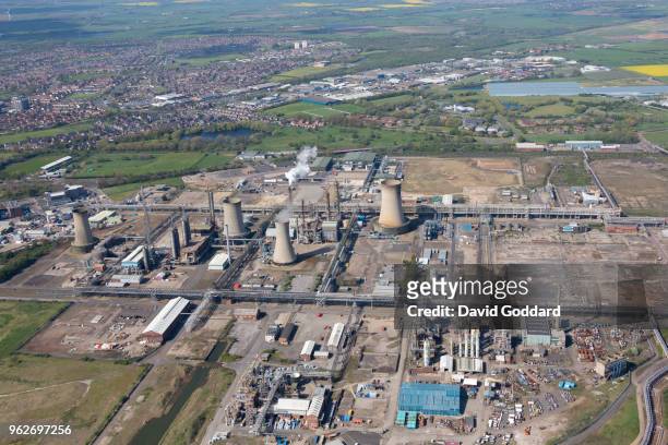 Aerial Photograph Of Cassel Chemical Works, Billingham, County Durham on May 5th, 2018. Located just west of the River Tees, 2 miles south of...