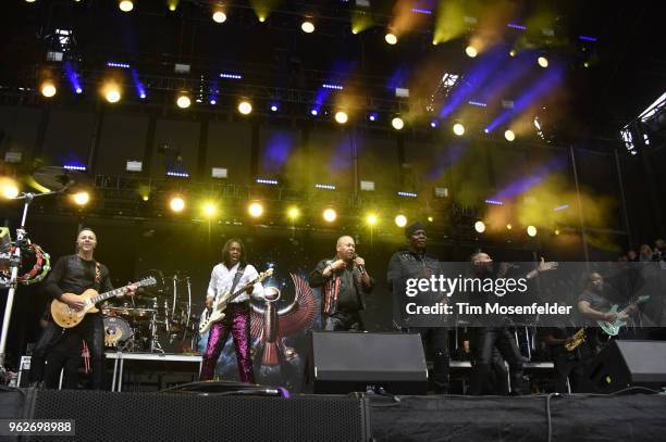 Verdine White, Ralph Johnson, Philip Bailey, and B. David Whitworth of Earth, Wind & Fire perform during the 2018 BottleRock Napa Valley at Napa...