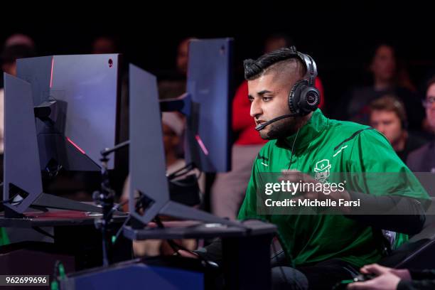 Mel East of Celtics Crossover Gaming plays against Pistons Gaming Team on May 26, 2018 at the NBA 2K League Studio Powered by Intel in Long Island...