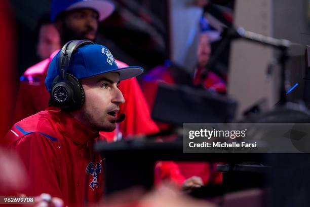IiNsaniTTy of Pistons Gaming Team plays against Celtics Crossover Gaming on May 26, 2018 at the NBA 2K League Studio Powered by Intel in Long Island...