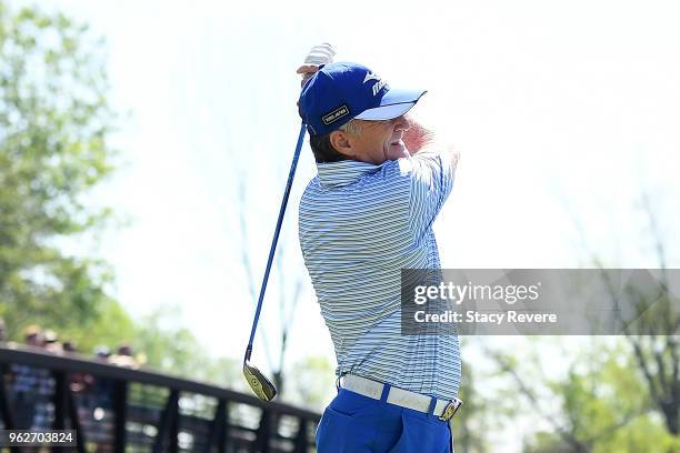 Chris Williams of South Africa hits his tee shot on the third hole during the third round of the Senior PGA Championship presented by KitchenAid at...