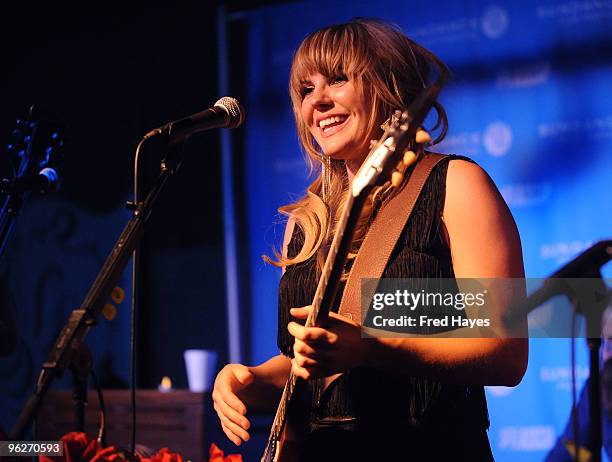 Musician Grace Potter of Grace Potter and the Nocturnals performs at the Music Café - Day 8 during the 2010 Sundance Film Festival at Filmmaker Lodge...