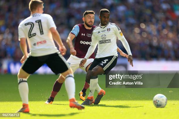 Robert Snodgrass of Aston Villa and Ryan Sessegnon of Fulham compete for the ball during the Sky Bet Championship Play Off Final between Aston Villa...