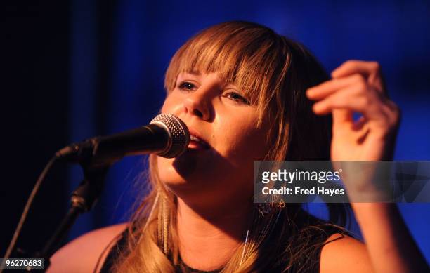 Musician Grace Potter of Grace Potter and the Nocturnals performs at the Music Café - Day 8 during the 2010 Sundance Film Festival at Filmmaker Lodge...