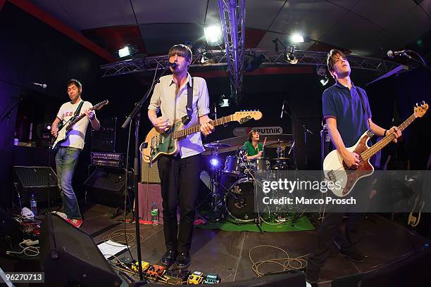 Tocotronic performs at Radio Sputnik on January 29, 2010 in Halle, Germany.