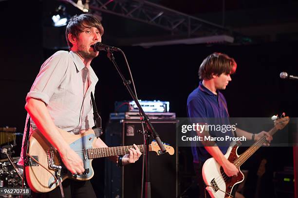 Tocotronic performs at Radio Sputnik on January 29, 2010 in Halle, Germany.