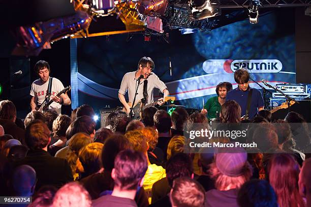 Tocotronic performs at Radio Sputnik on January 29, 2010 in Halle, Germany.