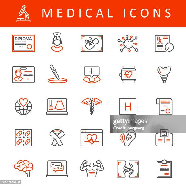 ilustraciones, imágenes clip art, dibujos animados e iconos de stock de iconos de línea médica con trazo editable - hearing aid