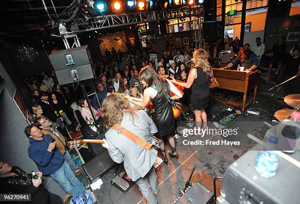 Grace Potter and the Nocturnals perform at the Music Café - Day 8 during the 2010 Sundance Film Festival at Filmmaker Lodge on January 29, 2010 in...