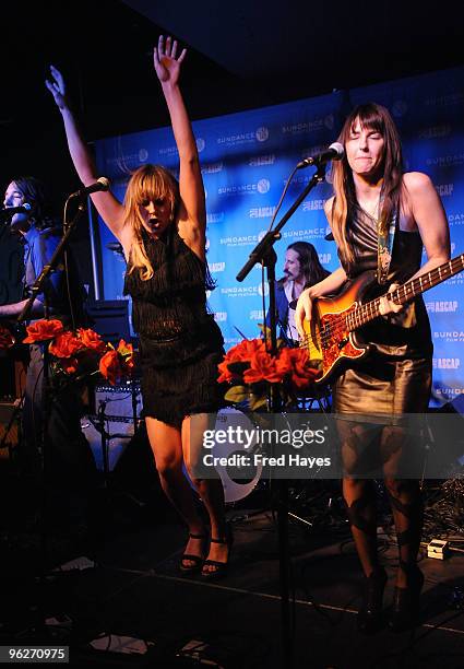 Grace Potter and the Nocturnals perform at the Music Café - Day 8 during the 2010 Sundance Film Festival at Filmmaker Lodge on January 29, 2010 in...