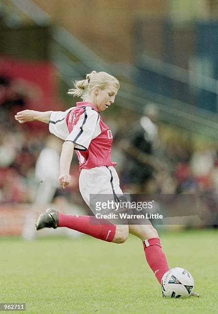 Faye White of Arsenal clears the ball from danger during the FA Women's Cup Final against Fulham played at Selhurst Park, in London. Arsenal won the...