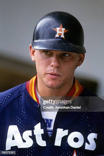 Craig Biggio of the Houston Astros looks on during a 1991 season game. Craig Biggio played for the Astros from 1988-2007.