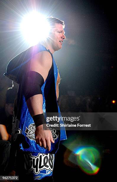 Styles of TNA Wrestling performs at MEN Arena on January 29, 2010 in Manchester, England.