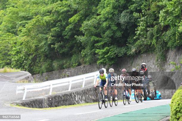 Australian rider Chris Harper leads five men breakaway during Izu stage, 120.8km on Izu-Japan Cycle Sports Center Road Circuit, the seventh stage of...