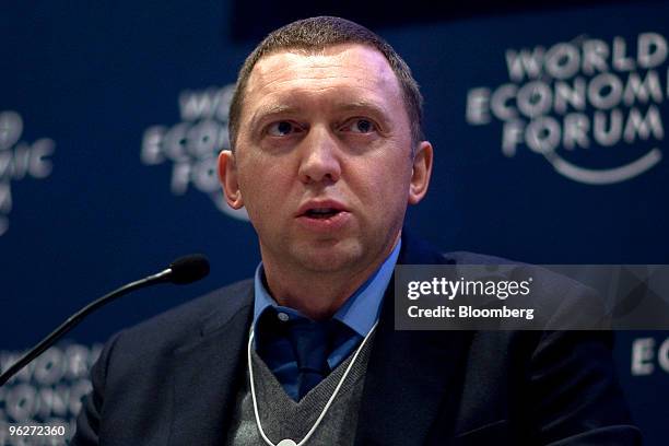 Oleg V. Deripaska, chief executive officer of Russia's Basic Element, participates in a panel discussion titled "Managing the Growth of Nuclear...