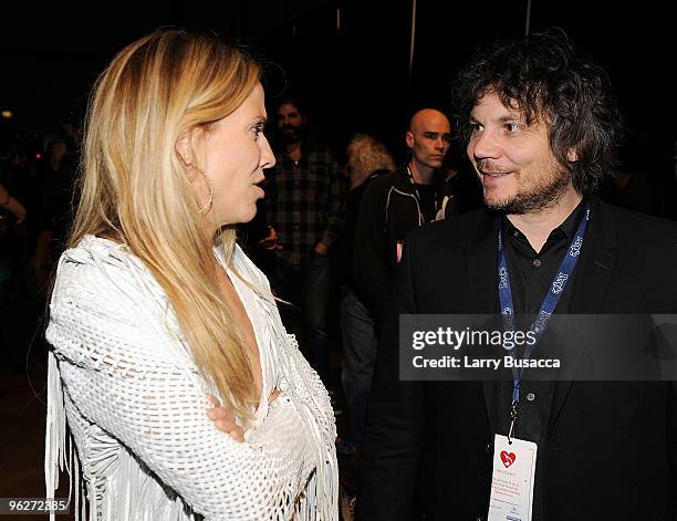 Musicians Sheryl Crow and Jeff Tweedy of Wilco attend the 2010 MusiCares Person Of The Year Tribute To Neil Young at the Los Angeles Convention...