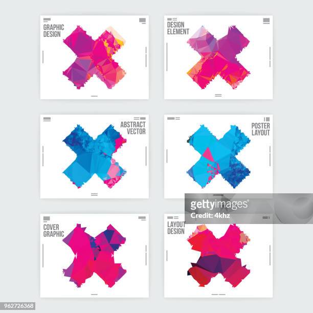 abstract graphic design card layout template - cross shape stock illustrations