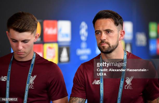 Danny Ings of Liverpool arrives at the stadium prior to the UEFA Champions League Final between Real Madrid and Liverpool at NSC Olimpiyskiy Stadium...