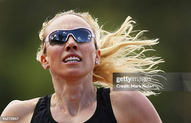 Tamsyn Lewis of Victoria competes in the womens 400 metres during the Australia Cup meeting at the AIS on January 30, 2010 in Canberra, Australia.