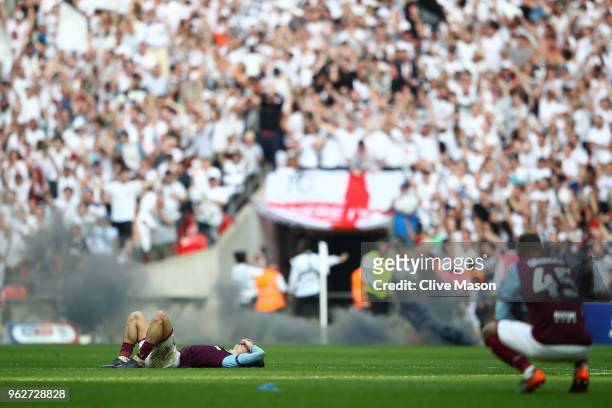 Jack Grealish of Aston Villa looks dejected following his sides defeat in the Sky Bet Championship Play Off Final between Aston Villa and Fulham at...