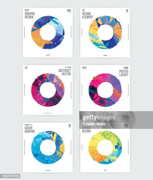 abstract circle shape graphic design poster layout template - postmodern stock illustrations