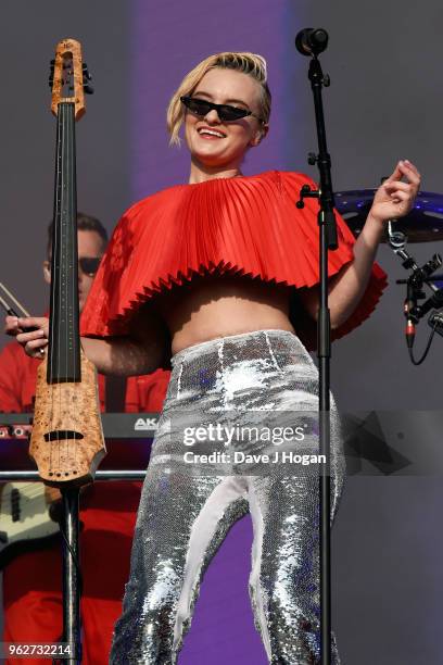 Grace Chatto of Clean Bandit performs during day 1 of BBC Radio 1's Biggest Weekend 2018 held at Singleton Park on May 26, 2018 in Swansea, Wales.