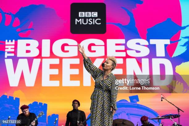 Emeli Sande performs at BBC Radio - The Biggest Weekend at Scone Palace on May 26, 2018 in Perth, Scotland.