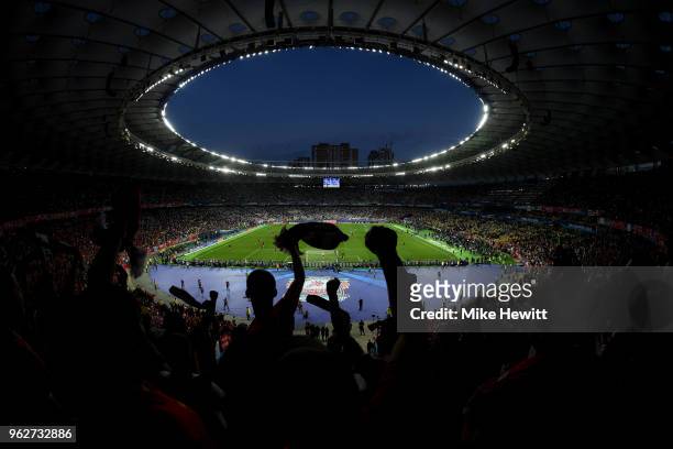 General view inside the stadium prior to the UEFA Champions League Final between Real Madrid and Liverpool at NSC Olimpiyskiy Stadium on May 26, 2018...