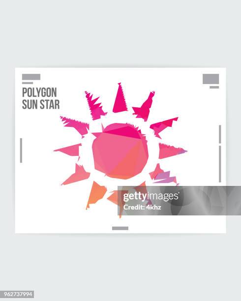 abstract sun star graphic design poster layout template - post modern art stock illustrations