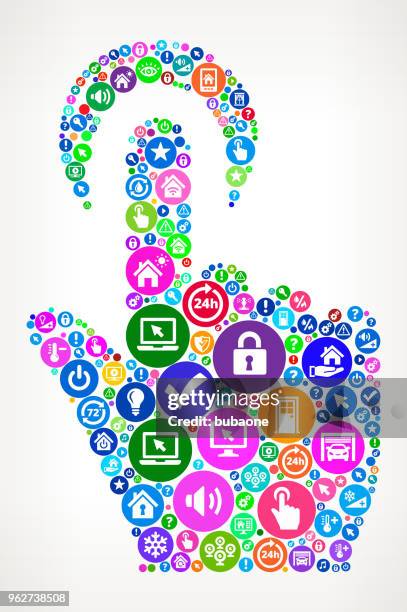 click choose home automation technology icon pattern - looking at multiple monitors stock illustrations