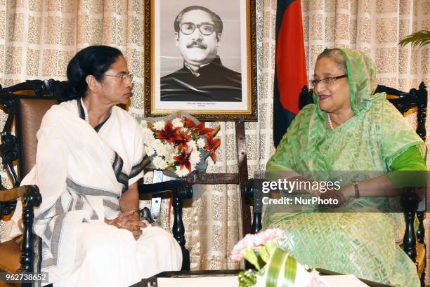 Prime Minister of Bangladesh Ms. Sheikh Hasina Prime Minister of Bangladesh and Mamata Banerjee Chief Minister of West Bengal a historical meeting at...