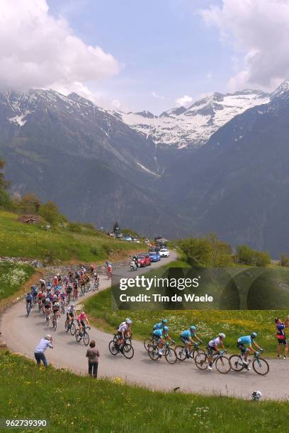 Christopher Froome of Great Britain and Team Sky Pink Leader Jersey / Miguel Angel Lopez of Colombia and Astana Pro Team White Best Young Rider...