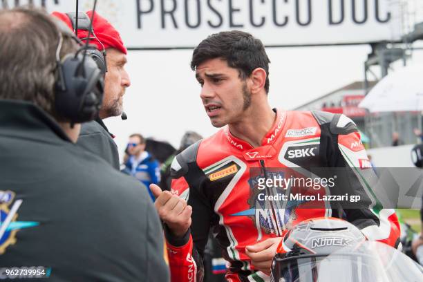 Jordi Torres of Spain and MV Augusta Reparto Corse prepares to start on the grid during the Superbike Race 1 during the Motul FIM Superbike World...