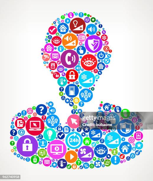 face home automation technology icon pattern - headshot backdrop stock illustrations