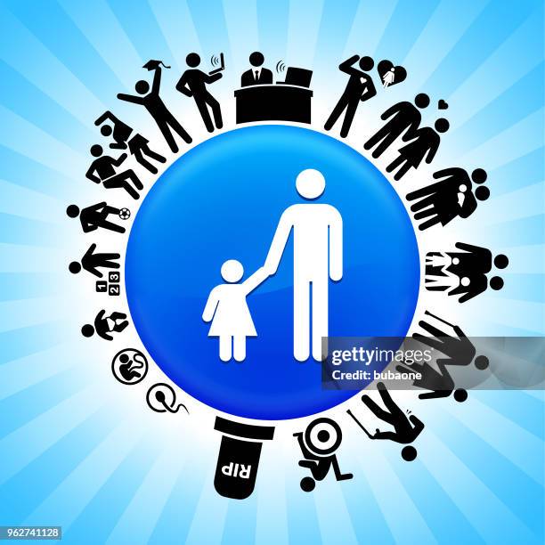 vater & tochter lifecycle phasen des lebens hintergrund - lebenszyklus stock-grafiken, -clipart, -cartoons und -symbole