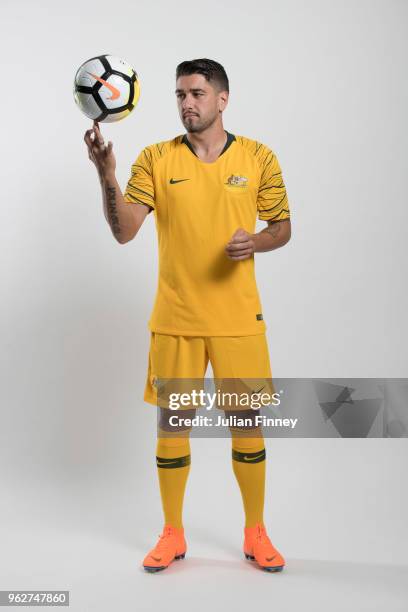 Dimitri Petratos poses for a picture during the Australia team portrait session on March 20, 2018 in Oslo, Norway.