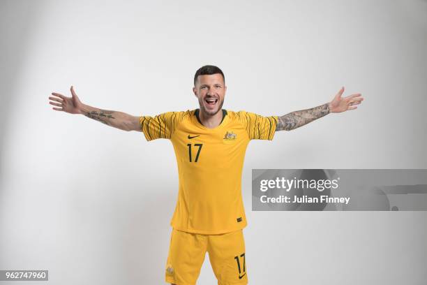 Nikita Rukavytsya poses for a picture during the Australia team portrait session on March 20, 2018 in Oslo, Norway.