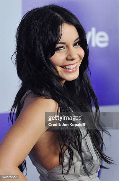 Actress Vanessa Hudgens arrives at the Warner Brothers/InStyle Golden Globes After Party at The Beverly Hilton Hotel on January 17, 2010 in Beverly...