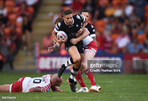 Mathew Russell of Toronto Wolfpack in action during the Rugby League 2018 Summer Bash match between Toronto Wolfpack and Leigh Centurions at...