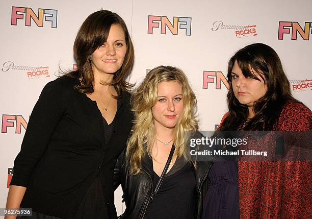 Brett Anderson, Alison Robertson and Maya Ford of the rock group The Donnas arrive at the 13th Annual "Friends And Family" GRAMMY Event, held at...