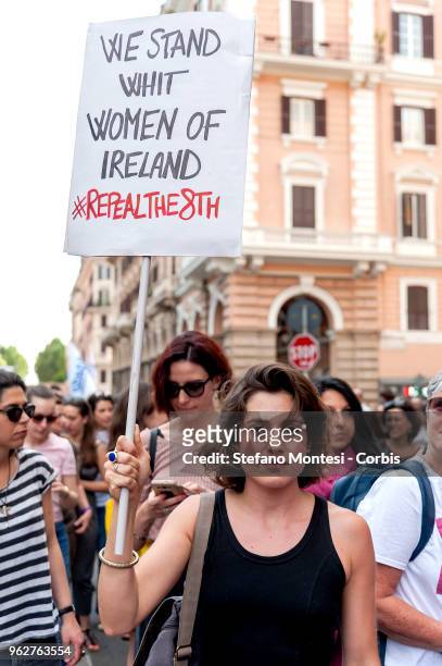 Women protest in a demonstration 'Obiezione Respinta' organized by 'Non una di meno' movement to remember the 194 law of 1978 which legalised...