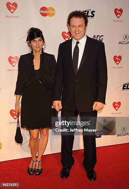 Actor John C. Reilly and wife Alison Dickey arrives at the 2010 MusiCares Person Of The Year Tribute To Neil Young at Los Angeles Convention Center...