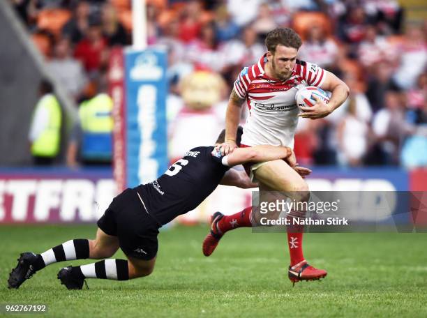 Ben Reynolds of Leigh Centurions in action during the Rugby League 2018 Summer Bash match between Toronto Wolfpack and Leigh Centurions at Bloomfield...